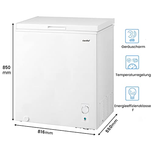 Comfee Gefriertruhe/169 kWh/Jahr/85cm hoch/99L/38dB/Geringe Lautstärke/Hoch effizientesD-förmigesRohr/Geeignet für verschiedene Einsatzszenarien/Einstellbarer Temperaturregler/Weiß