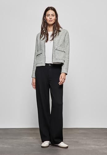 Street One Women’s Bouclé Jacket – Chic Shirt Collar Jacket