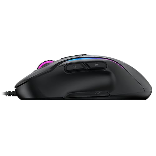 Turtle Beach Kone II Air – Kabellose, ergonomische RGB-Gaming-Maus, 350-Stunden-Akku, optischer 26K DPI Sensor, 21 programmierbare Funktionen, 4D-Free-Spin-Scroll-Rad, Schwarz