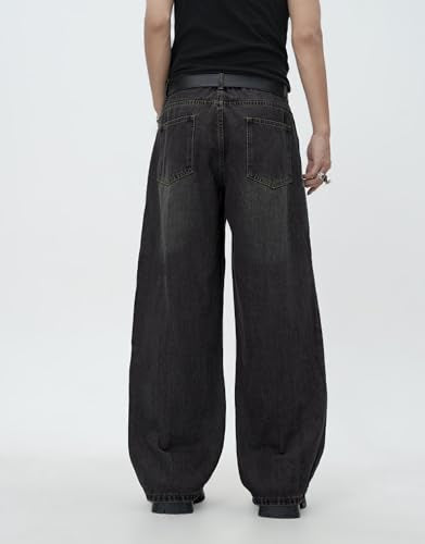 Zewool Men’s Diagonal Button Baggy Jeans
