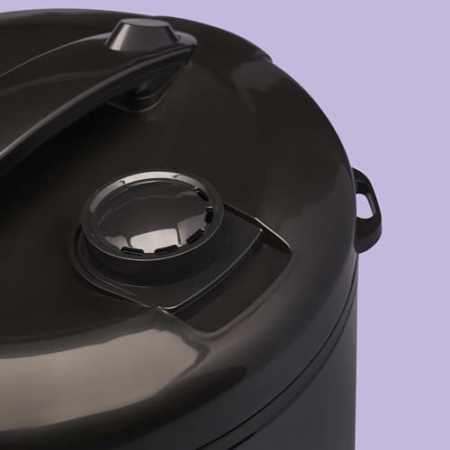 REISHUNGER Reiskocher & Dampfgarer mit Keramikbeschichtung - 1,2 L, Schwarz - Für 1-6 Personen - Schnelle Zubereitung ohne Anbrennen - Mit Warmhaltefunktion inkl. Dämpfeinsatz, Löffel & Messbecher