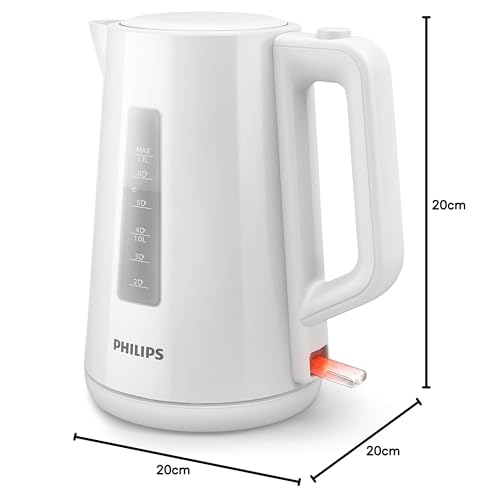 Philips Wasserkocher – 1.7 L Fassungsvermögen mit Kontrollanzeige, Pirouettenbasis, schwarz (HD9318/20)