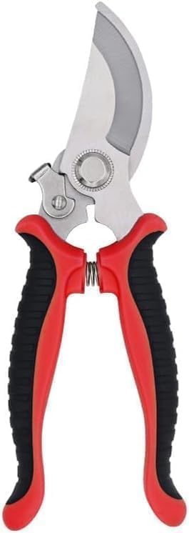 Jütze® Gartenschere für Sträucher und Blumen mit Rutschfester Griff & Edelstahl-Klinge, Leicht & Ergonomisch Rosenschere, Sicher mit Klingensperre, Beidhändig bedienbar, Länge 19cm