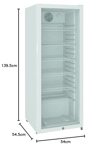 METRO Professional drinks fridge GSC4280, metal/glass, 280 L, ventilated cooling, 210 W, with lock, white (White)
