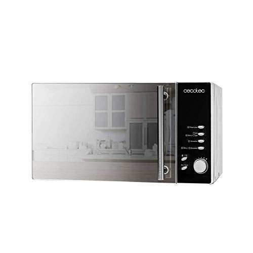 Cecotec Mikrowelle Pro Clean 5110 Inox. 700 W, Grill 800 W, 20 L, Ready 2 Clean, Beschichtung 3D Wave Frontspiegel, 8 Programme,60 Min Timer, LED, Edelstahl In Silber Schwarz
