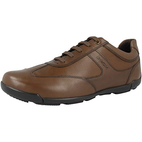 Geox Men’s U Edgware A Sneakers – Classic Leather Look with Breathable Sole