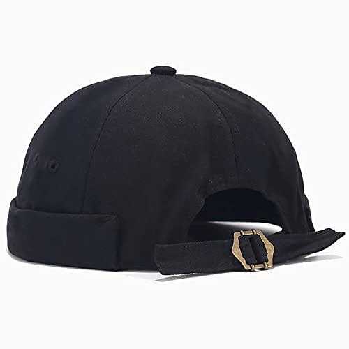 XYIYI Herren Dockermütze Brimless Hat Schädelkappe Arbeiter Matrosenmütze Gerollte Manschette Retro Beanie Mütze