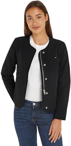 Tommy Hilfiger Women’s Lightweight Jacket – Iconic Jersey Lined Zip-Up Coat