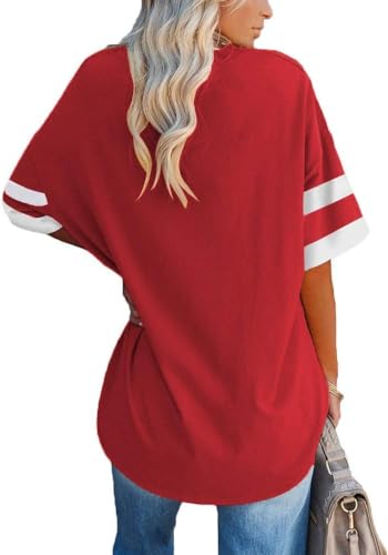 Ebifin Women's Oversized V-Neck T-Shirt