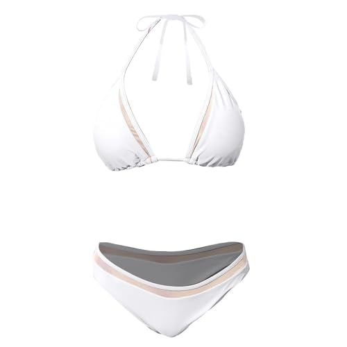 Women's High-Waist Bikini Set - Triangle Top, Brazilian Bottoms