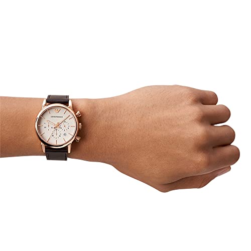 Emporio Armani Herren-Chronograph, Edelstahluhr, 41 mm Gehäusegröße