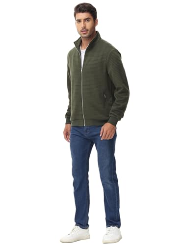 Men’s Transitional Jacket – Lightweight Winter Jacquard Coat with Zipper Pocket