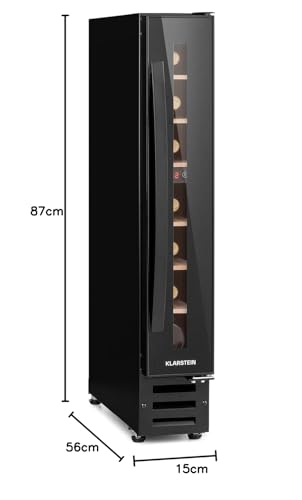 Klarstein built-in wine refrigerator, 2 zone drinks refrigerator small, small wine cabinet 306L, small wine refrigerator with glass door, indoor/outdoor bottle refrigerator, wine fridge 116 bottles