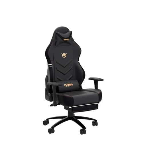 COLAMY Gaming Stuhl mit Fußstütze 160 KG Belastbarkeit-Computer Gamer PC Stuhl, Ergonomisch Hohe Rückenlehne, Verstellbare Rückenlehne, 3D Armlehnen, Kopfstütze und Lordosenstütze, Schwarz