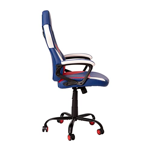 Flash Furniture X30 Gaming-Stuhl, ergonomischer Bürostuhl für PC- und Gaming-Setups, verstellbarer Rennsport-Stuhl mit vollständig verstellbarer Rückenunterstützung, schwarz mit weißer Verzierung