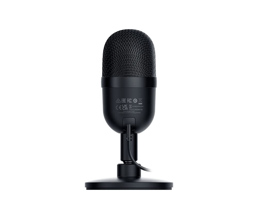 Razer Seiren V3 Mini - Ultrakompaktes USB-Mikrofon (14mm Supernieren Kondensatormikrofon, Tap-to-Mute-Sensor mit LED-Anzeige, integrierter Stoßdämpfer, Plug-and-Play Design) Schwarz