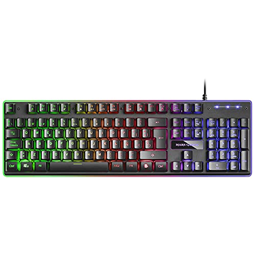 MARSGAMING MCP-RGB3, Pack Gaming Keyboard Fixed RGB + Gaming Mouse RGB Flow 3200 DPI + Headset Over-Ear RGB + XXL Mouse Pad, White, Portuguese Language