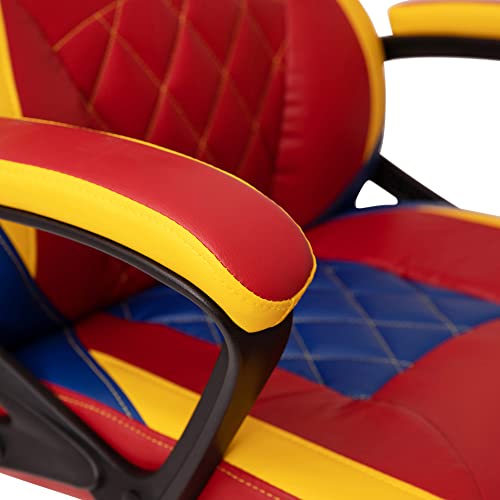 Flash Furniture X30 Gaming-Stuhl, ergonomischer Bürostuhl für PC- und Gaming-Setups, verstellbarer Rennsport-Stuhl mit vollständig verstellbarer Rückenunterstützung, schwarz mit weißer Verzierung