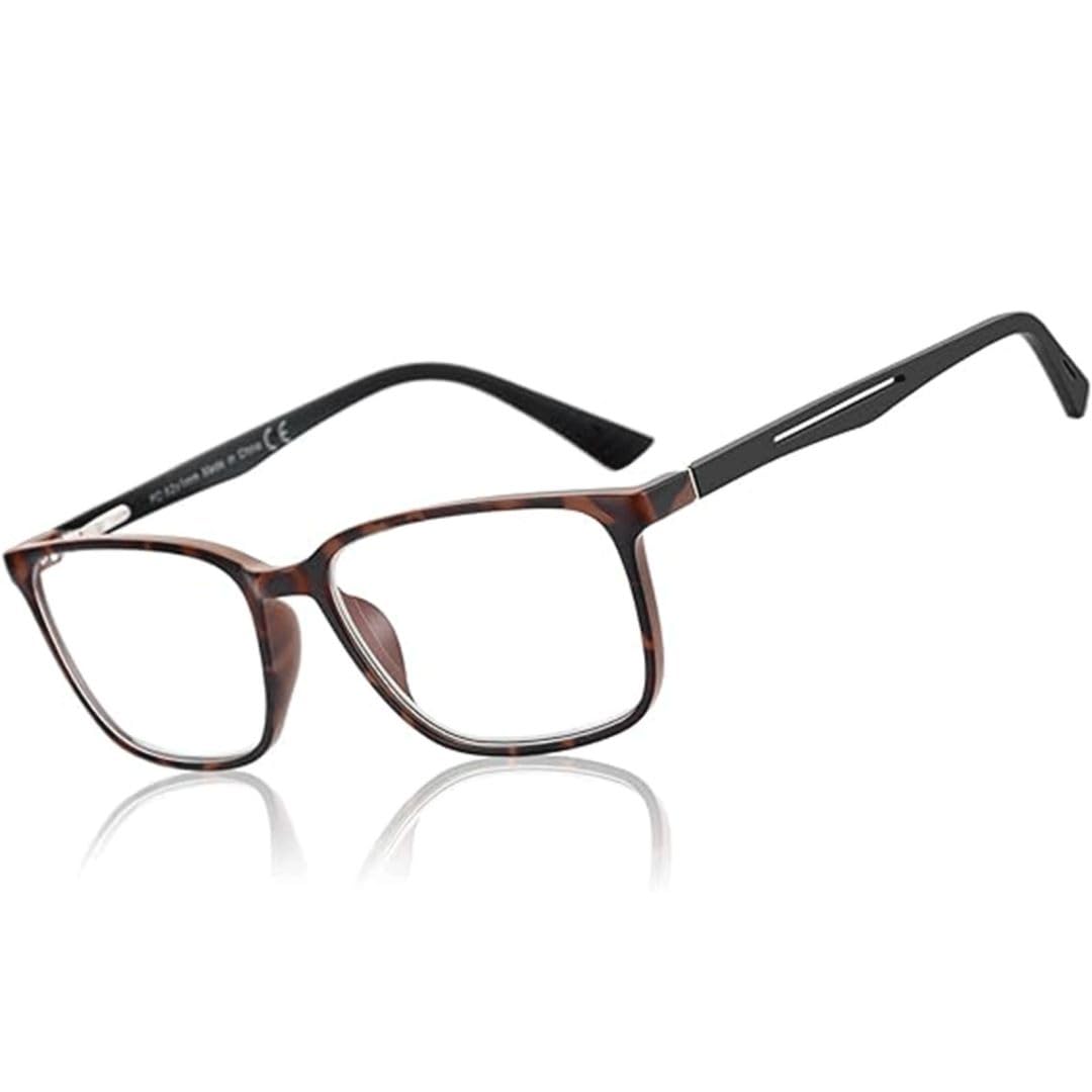 ZENOTTIC Blaulichtfilter Brille & Lesebrille Herren Eckige Rahmen-Leser Anti-Glanz Sport Computerbrille