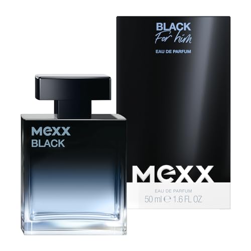 MEXX BLACK Man Eau de Parfume, verführerisch-intensiver Duft mit aquatisch-holzigen Noten für sinnliche Männer, 50ml