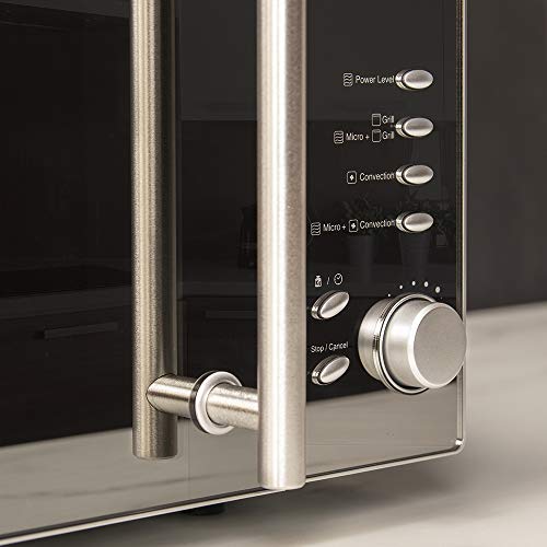 Cecotec Mikrowelle Pro Clean 5110 Inox. 700 W, Grill 800 W, 20 L, Ready 2 Clean, Beschichtung 3D Wave Frontspiegel, 8 Programme,60 Min Timer, LED, Edelstahl In Silber Schwarz