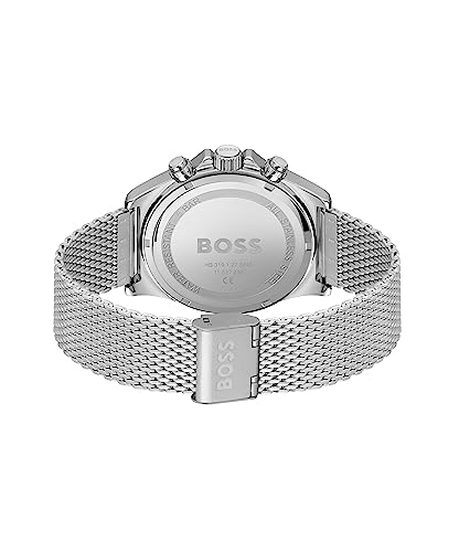 BOSS Chronograph Quartz Watch for Men with Silver Stainless Steel Bracelet