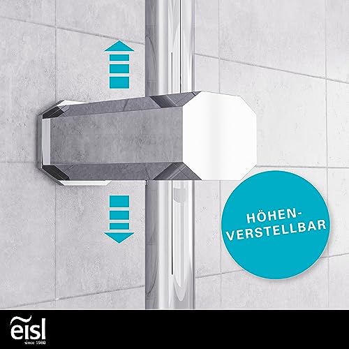 EISL Duschset EASY FRESH, Duschsystem ohne Armatur 2 in 1 mit großer Regendusche (250 x 200 mm) und Handbrause, Regendusche ohne Armatur ideal zum Nachrüsten, komplettes Montageset, Chrom DX12006