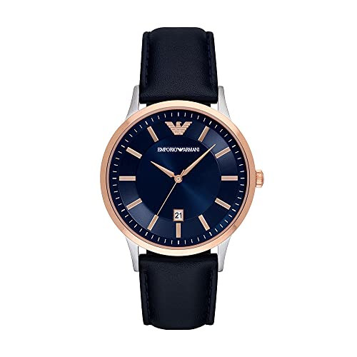 Emporio Armani men's watch with three hands, stainless steel, case size 43 mm