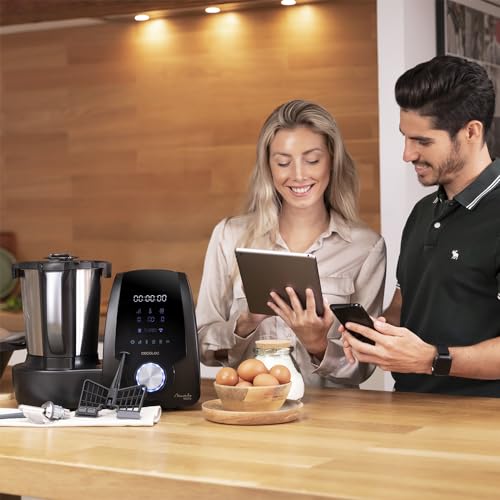 Cecotec Mambo 11090 Multifunctional Kitchen Robot 1600 W, 37 Functions, App, Scale and 3.3 Litre Stainless Steel Jug, Dishwasher Safe, Recipe Book and Accessories