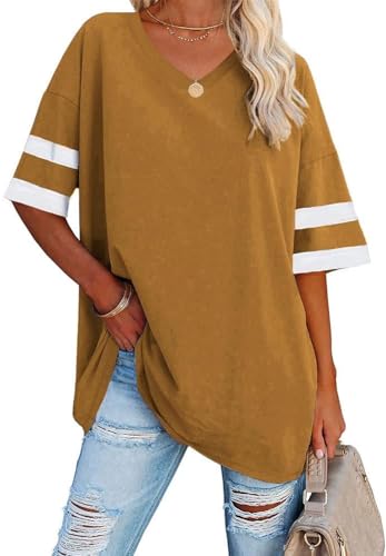 Ebifin Women's Oversized V-Neck T-Shirt