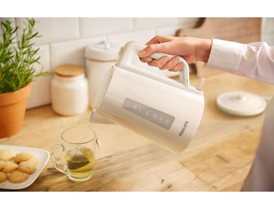 Philips Wasserkocher – 1.7 L Fassungsvermögen mit Kontrollanzeige, Pirouettenbasis, schwarz (HD9318/20)