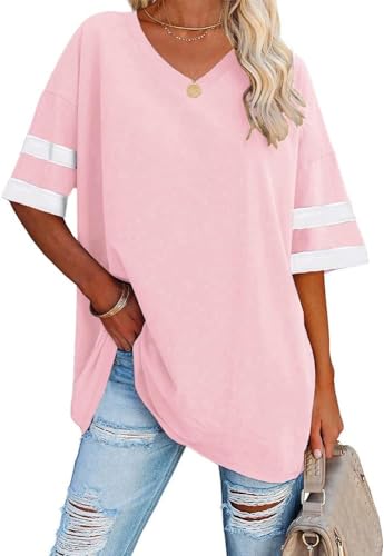 Ebifin Women's Oversized V-Neck T-Shirt