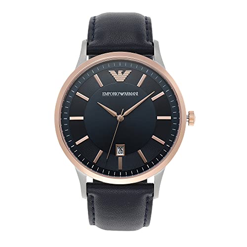 Emporio Armani men's watch with three hands, stainless steel, case size 43 mm