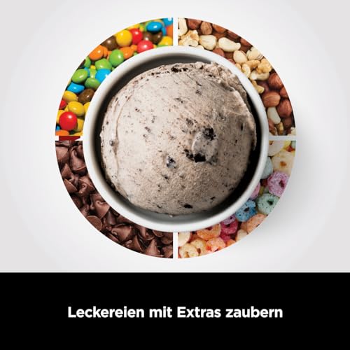 Ninja CREAMi Eismaschine & Frozen Dessert Maker mit 3 Behältern, 7 Programmen, macht Eiscreme, Gelato, Sorbet, Smoothie Bowl, Milchshakes und mehr, macht 1,4 L Eiscreme, Schwarz & Kupfer, NC300EUCP