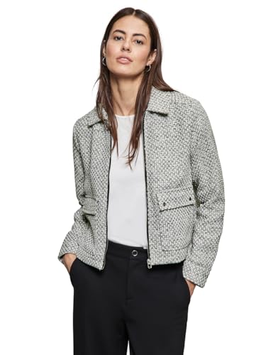 Street One Women’s Bouclé Jacket – Chic Shirt Collar Jacket