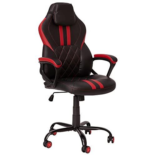 Flash Furniture X30 Gaming-Stuhl, ergonomischer Bürostuhl für PC- und Gaming-Setups, verstellbarer Rennsport-Stuhl mit vollständig verstellbarer Rückenunterstützung, schwarz mit weißer Verzierung