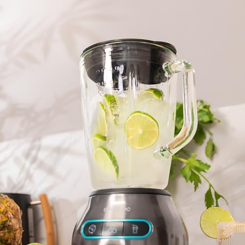 Cecotec Standmixer Power Black Titanium 1800MAX Blend It, 1800 W maximale Leistung, 5 Geschwindigkeiten, 6 Klingen aus Edelstahl, Ice-Crush-Funktion, Turbo- und Smoothie-Funktion, AutoClean-Funktion