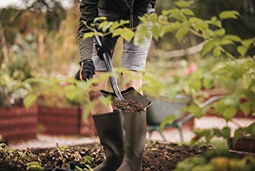 Fiskars Gärtnerspaten, Spitz, Spaten für harte, steinige Böden, Länge: 125 cm, Hochwertiger Borstahl, Grau/Schwarz, Ergonomic, 1070639