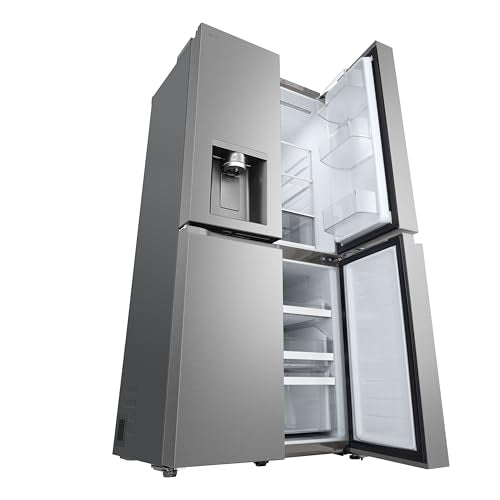 LG GML861EPPE Side by Side Slim Refrigerator, Class E, 506 L, Multi-Door Refrigerator with Freezer, Ice, Crushed Ice and Water Dispenser with UVnano, Total NoFrost, Smart Inverter Compressor, Wi-Fi