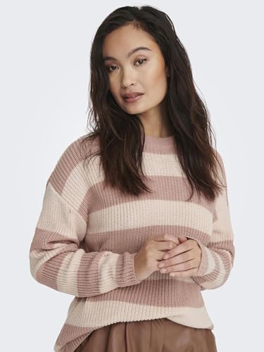ONLY ONLPERNILLE Women’s Stripe Knit Sweater – Soft Cotton Blend