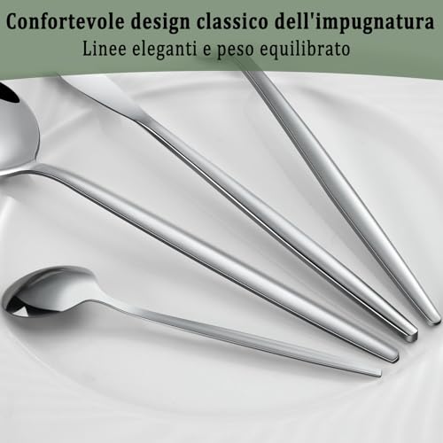 BEWOS 36-teiliges Besteck set mit Steakmesser Service für 6, Premium-Edelstahl-Bestecksets für Haus & Küche, Hochwertiges Messer-Löffel-Gabel-Besteck-Set Hochglanzpoliert, Spülmaschinenfest
