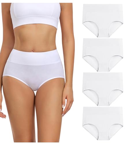 Wirarpa Women’s Cotton Underwear High Waist Briefs - Pack of 4