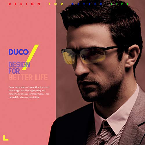 DUCO Herren Sportbrille Polarisierte Sonnenbrille Fahrerbrille Ultraleichte Al-Mg Metallrahmen UV400-Schutz Männer Sonnenbrillen 8177S
