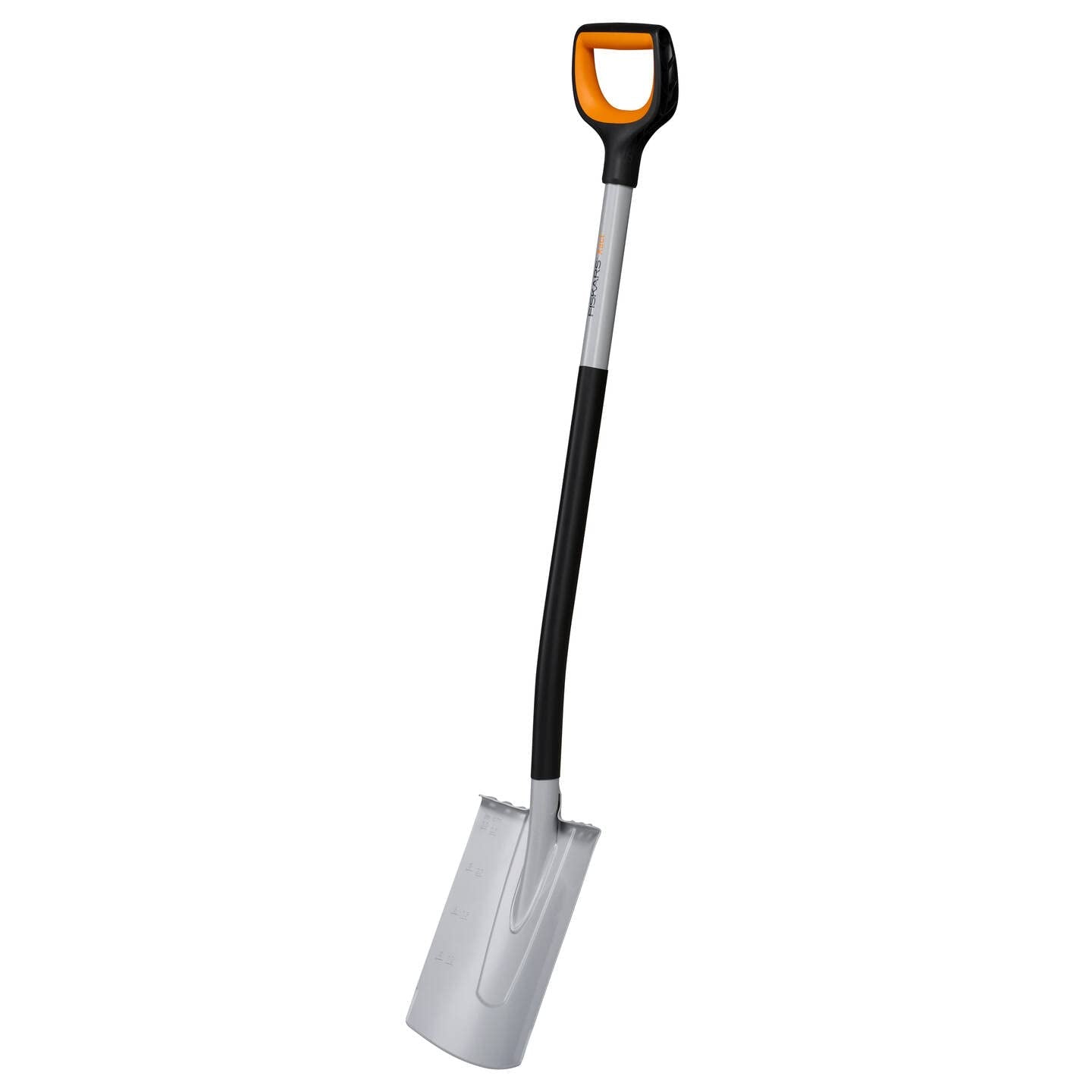 Fiskars Gärtnerspaten für harte, steinige Böden, Spitz, Länge: 120 cm, Verstärktes Borstahl-Blatt, Schwarz/Orange, Xact, 1066729