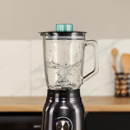 Cecotec Standmixer Power Black Titanium 1800MAX Blend It, 1800 W maximale Leistung, 5 Geschwindigkeiten, 6 Klingen aus Edelstahl, Ice-Crush-Funktion, Turbo- und Smoothie-Funktion, AutoClean-Funktion