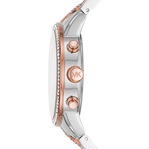 Michael Kors ladies' watch Ritz, 37 mm case size, quartz chronograph movement, stainless steel bracelet