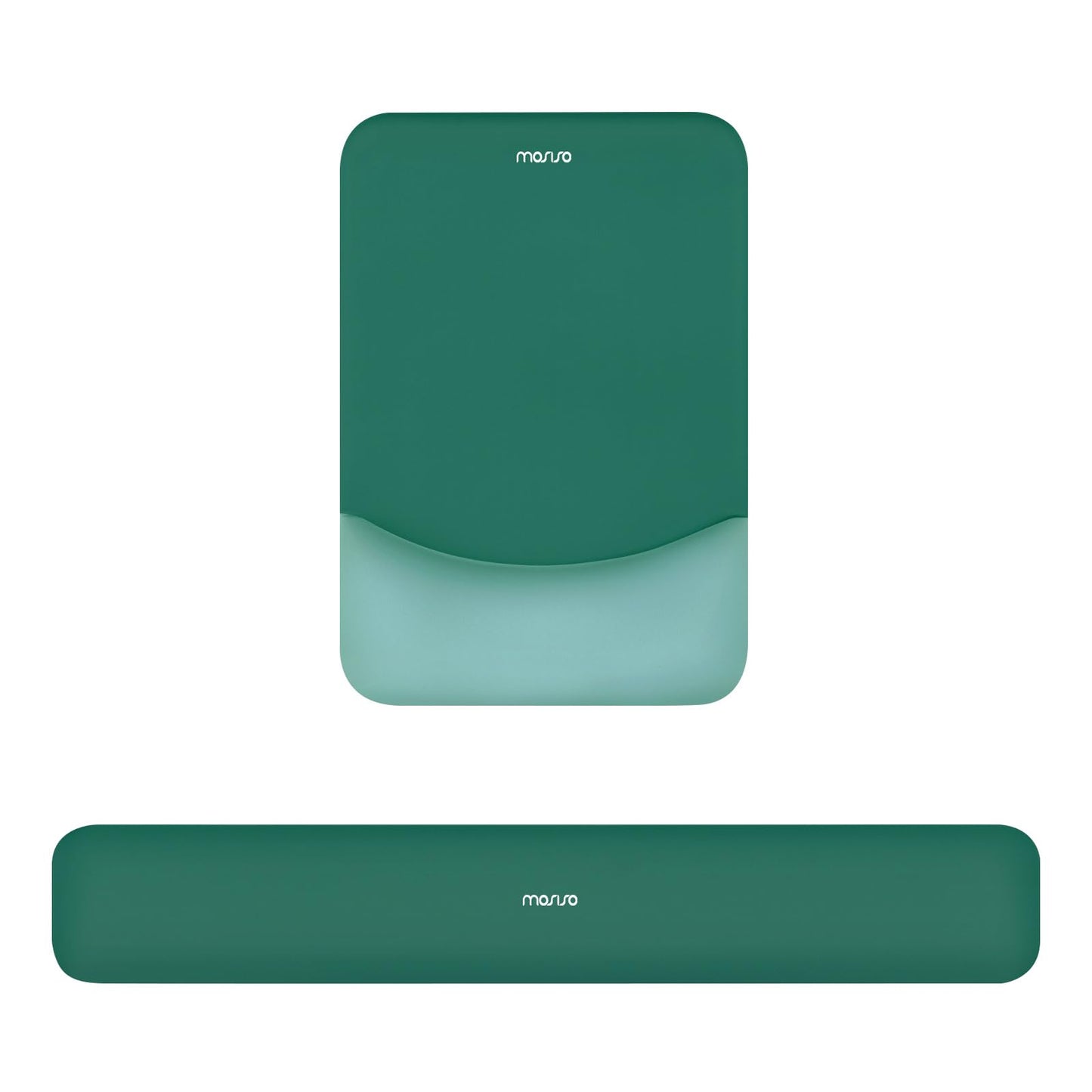 MOSISO Handgelenkstütze für Mauspad&Tastatur Set, Rechteckig Ergonomisch Mauspad Rutschfest Basis Home/Büro Schmerzlinderung&Typing Kissen mit Neopren Cloth&Erhöht Gebogen Memory Schaum,Grün
