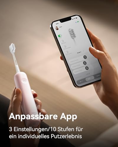 Laifen Wave elektrische Zahnbürste, Oszillation & Vibration elektrische Schallzahnbürste für Erwachsene mit 3 Bürstenköpfen, IPX7 wasserdicht magnetisch wiederaufladbar Reisezahnbürste (ABS weiß)