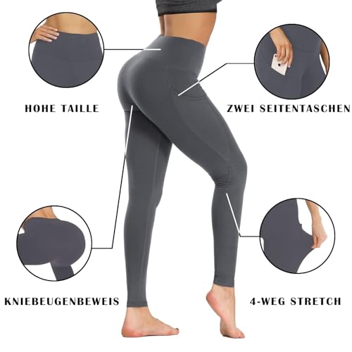 CAMPSNAIL Women’s High-Waist Workout Leggings with Pockets