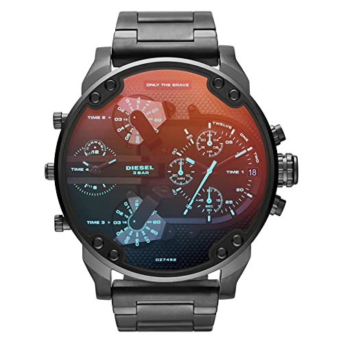 Diesel Mr. Daddy Men's Multifunctional Watch with Silicone, Stainless Steel or Leather Strap